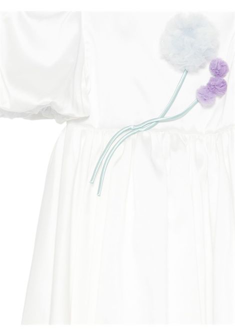 Abito con fiori applicati A' LAPAGE | ISERNIA 26SAGDRE00042CBIANCO